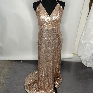 Rose gold sequin dress